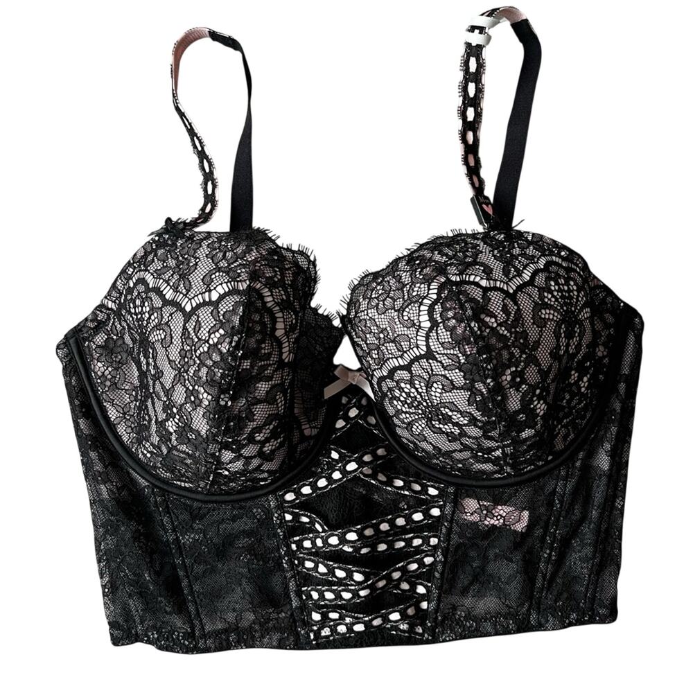 Victoria’s Secret Dream Angels Lace Longline Corset Bra NWT M-DD